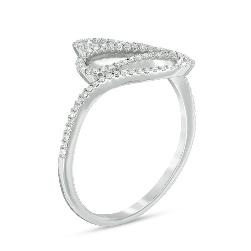 Main Image 2 of 1/5 CT. T.W. Diamond Coil Loop Ring in 10K White Gold