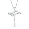 Thumbnail Image 0 of 1/15 CT. T.W. Diamond "NANA" Cross Pendant in Sterling Silver