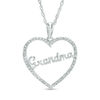 Thumbnail Image 0 of 1/20 CT. T.W. Diamond "Grandma" Heart Pendant in 10K White Gold