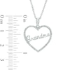Thumbnail Image 1 of 1/20 CT. T.W. Diamond "Grandma" Heart Pendant in 10K White Gold