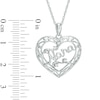 Thumbnail Image 2 of 1/20 CT. T.W. Diamond "Nana" Filigree Border Heart Pendant in Sterling Silver