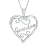 Thumbnail Image 0 of 1/15 CT. T.W. Diamond "Grandma" Heart Pendant in Sterling Silver