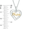 Thumbnail Image 2 of 1/15 CT. T.W. Diamond &quot;Nana&quot; Double Heart Pendant in Sterling Silver and 10K Gold