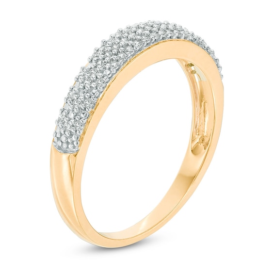 1/5 CT. T.w. Diamond Wedding Band in Sterling Silver with Yellow Rhodium