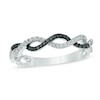 Thumbnail Image 0 of 1/6 CT. T.W. Black Enhanced and White Diamond Twist Shank Band in 10K White Gold