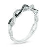 Thumbnail Image 1 of 1/6 CT. T.W. Black Enhanced and White Diamond Twist Shank Band in 10K White Gold