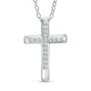 Thumbnail Image 1 of 1/8 CT. T.W. Diamond Bold Cross Pendant in 10K White Gold