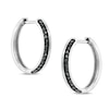 Thumbnail Image 0 of 1/8 CT. T.W. Black Diamond Edge Hoop Earrings in 10K White Gold