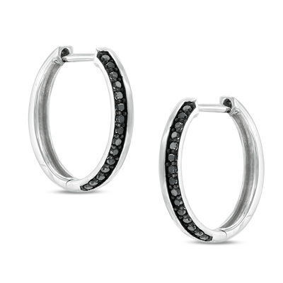Zales Black Diamond Hoop Earrings 2025