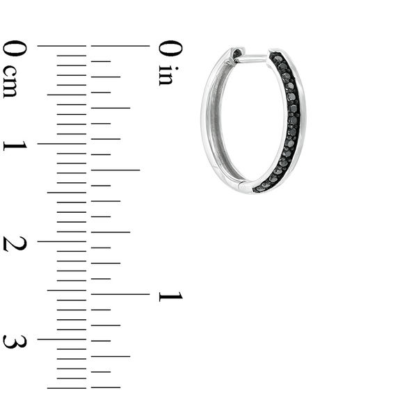 1/8 CT. T.w. Black Diamond Edge Hoop Earrings in 10K White Gold
