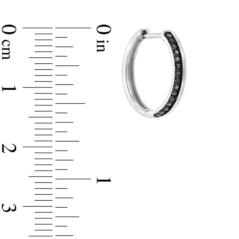 1/8 CT. T.W. Black Diamond Edge Hoop Earrings in 10K White Gold