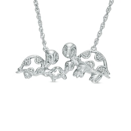 1/20 CT. T.W. Diamond Turtle Family Necklace in Sterling Silver - 17"