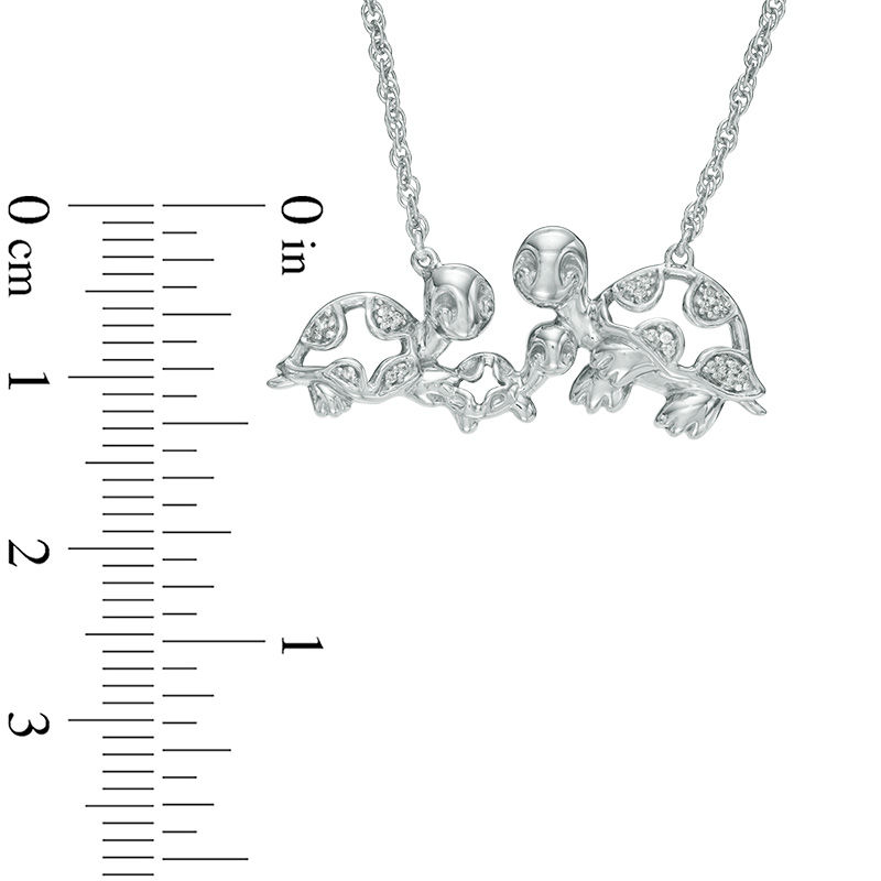 1 20 CT. T.W. Diamond Turtle Family Necklace in Sterling Silver 17 Zales