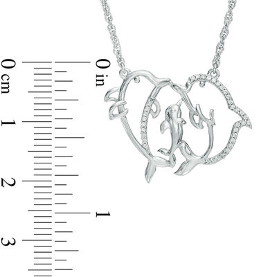 T.W. Diamond Dolphin Family Necklace 