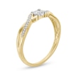 Thumbnail Image 1 of 1/10 CT. T.W. Diamond Twist Shank Promise Ring in 10K Gold