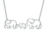 Thumbnail Image 0 of 1/8 CT. T.W. Diamond Elephant Family Necklace in Sterling Silver - 17"