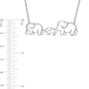 Thumbnail Image 1 of 1/8 CT. T.W. Diamond Elephant Family Necklace in Sterling Silver - 17"