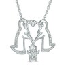 Thumbnail Image 0 of 1/8 CT. T.W. Diamond Penguin Family Necklace in Sterling Silver - 17"