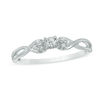 Thumbnail Image 1 of 1/15 CT. T.W. Diamond Twist Shank Promise Ring in 10K White Gold