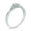 Thumbnail Image 1 of 1/15 CT. T.W. Diamond Twist Shank Promise Ring in 10K White Gold