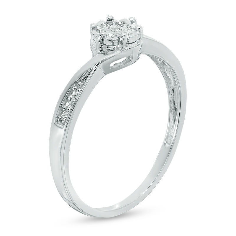 Diamond Accent Bypass Promise Ring in 10K White Gold