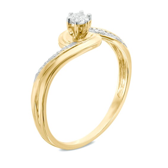 Diamond Accent Bypass Promise Ring in 10K Gold