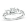 Thumbnail Image 0 of 1/8 CT. T.W. Diamond Woven Hearts Promise Ring in Sterling Silver