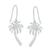 Thumbnail Image 1 of 1/8 CT. T.W. Diamond Palm Tree Drop Earrings in 10K White Gold