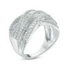 Thumbnail Image 2 of 1 CT. T.W. Baguette Diamond Layered Criss-Cross Ring in 10K White Gold