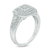 Thumbnail Image 1 of 3/8 CT. T.W. Diamond Composite Cushion Frame Ring in 10K White Gold