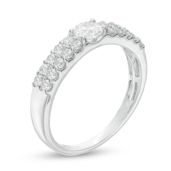 3/4 CT. T.w. Diamond Double Row Engagement Band in 14K White Gold