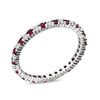 Thumbnail Image 2 of Ruby and 1/4 CT. T.W. Diamond Eternity Band in Platinum