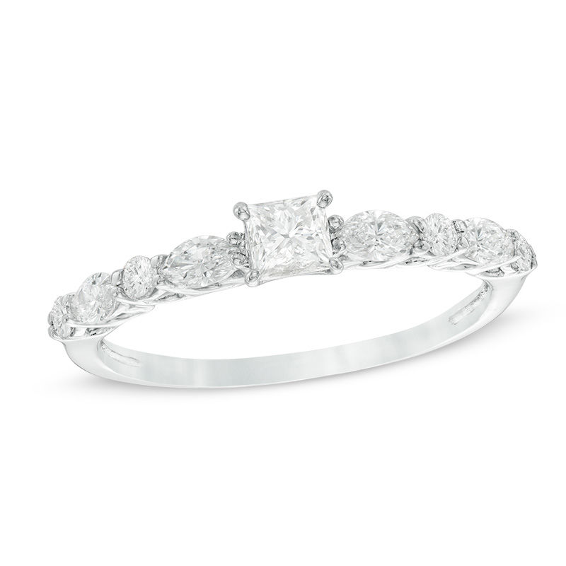 3/4 CT. T.W. Princess-Cut Diamond Engagement Ring in 14K White Gold