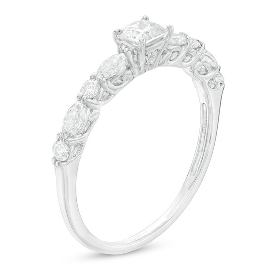 3/4 CT. T.w. Princess-Cut Diamond Engagement Ring in 14K White Gold