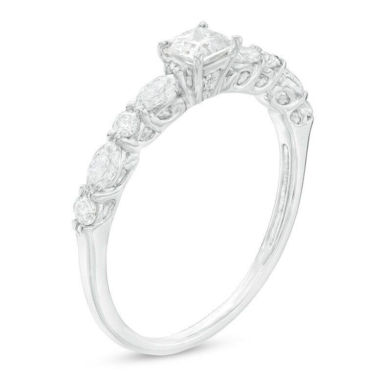 Main Image 2 of 3/4 CT. T.W. Princess-Cut Diamond Engagement Ring in 14K White Gold