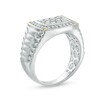 Thumbnail Image 2 of Men's 1 CT. T.W. Diamond Rectangular Signet Ring in 10K Two-Tone Gold
