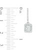 Thumbnail Image 2 of 1/2 CT. T.W. Round and Baguette-Cut Multi-Diamond Rectangular Frame Curved Drop Earrings in 14K White Gold
