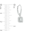 Thumbnail Image 1 of 1/2 CT. T.W. Round and Baguette-Cut Multi-Diamond Rectangular Frame Drop Earrings in 14K White Gold