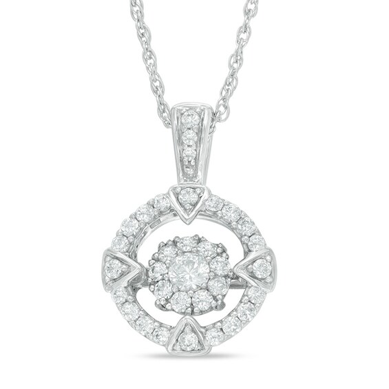 Unstoppable Love™ 1/3 CT. T.W. Diamond Frame Circle Pendant in 10K White Gold Unstoppable Love™ 1/3 CT. T.W. Diamond Frame Circle Pendant in 10K White Gold