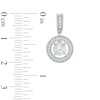 Thumbnail Image 2 of 5.5mm Lab-Created White Sapphire Frame Drop Earrings in Sterling Silver