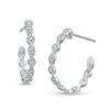 Thumbnail Image 1 of Diamond Accent Alternating Circle Hoop Earrings in Sterling Silver