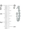 Thumbnail Image 2 of Diamond Accent Alternating Circle Hoop Earrings in Sterling Silver