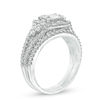 Thumbnail Image 2 of 1 CT. T.W. Composite Diamond Rectangular Frame with Tri-Sides Bridal Set in 14K White Gold