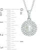Thumbnail Image 2 of 6.0 - 6.5mm Cultured Freshwater Pearl and Lab-Created White Sapphire Frame Pendant in Sterling Silver