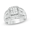 Thumbnail Image 0 of 1 CT. T.W. Princess-Cut Composite Diamond Frame Split Shank Ring in 10K White Gold