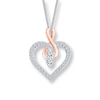 Thumbnail Image 0 of Ever Us® 1/4 CT. T.W. Two-Stone Diamond Heart with Infinity Pendant in 14K Two-Tone Gold - 19"