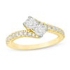 Thumbnail Image 1 of Ever Us® 1 CT. T.W. Two-Stone Diamond Bypass Ring in 14K Gold