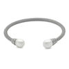 Thumbnail Image 0 of 9.0-9.5mm Oval Freshwater Cultured Pearl Mesh Cuff in Sterling Silver