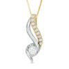 Thumbnail Image 1 of Sirena™ 1/3 CT. T.W. Diamond Wave Pendant in 14K Two-Tone Gold