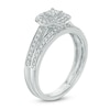 Thumbnail Image 2 of 1/4 CT. T.W. Multi-Diamond Cushion Frame Bridal Set in 10K White Gold